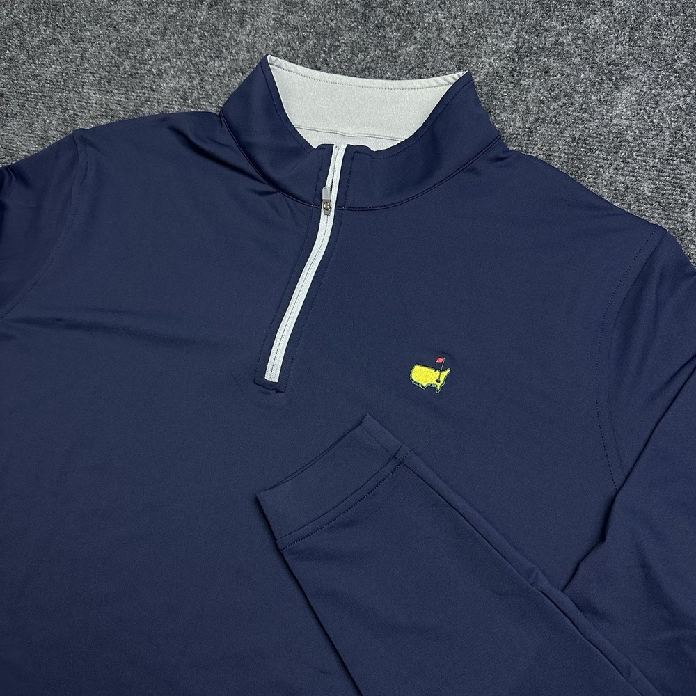 Peter Millar Masters Navy Quarter Zip Golf Pullover Mens XL Augusta National